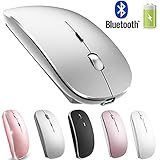 Rechargeable Bluetooth Mouse for Mac iPad MacBook Wireless Bluetooth Mouse for MacBook Pro MacBook Air Windows Silver