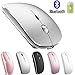 Rechargeable Bluetooth Mouse for Mac iPad MacBook Wireless Bluetooth Mouse for MacBook Pro MacBook Air Windows Silver primary