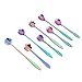 Stainless Steel Flower Spoon, little spoons Can be used as coffee spoon, sugar spoon, teaspoon, stirring spoon, ice tea spoon, etc.(Set of 8,Two Different Lengths) (Rainbow)…