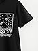 Romwe Women's Short Sleeve Top Casual Graphic Print Tee Shirt Black 2 XL