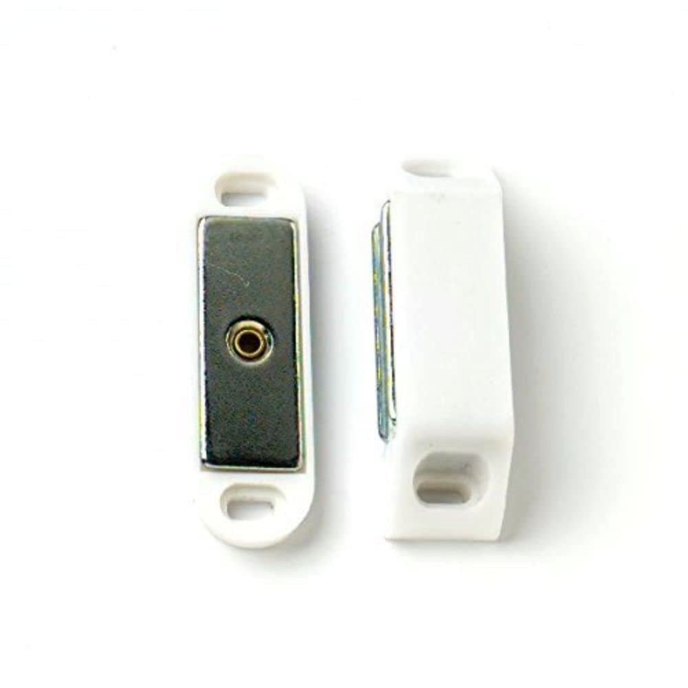Merriway BH05128 (10 Pcs) Heavy Duty Magnetic Cupboard Catch Large 60 mm White 14lb Pull - Pack of 10 Pieces