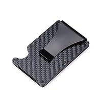 Doolland Carbon Fiber Credit Card Holder RFID Non-scan Metal Wallet Purse Blocking Slim Wallet Money Cash Clip