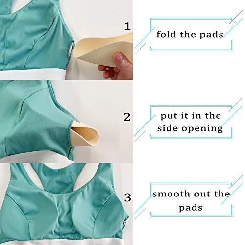 Prettywell Bra Pads Inserts, 2 Pairs Latex Bras Inserts for Sports Bras