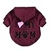 Howstar Pet Clothes, Puppy Hoodie Sweater Dog Coat Warm Sweatshirt Love My Mom Printed Shirt (L, Red)