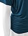 MBJ WT1118 Womens V Neck Short Sleeve Wrap Front Drape Dolman Top XXXL TEAL