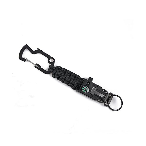 Campsnail-550-Paracord-Keychains-multifunctional-EDC-Survival-Lanyard-with-Carabiners-Fire-starter-Whistle-Compass-and-bottle-opener Campsnail-550-Paracord-Keychains-multifunctional-EDC-Survival-Lanyard-with-Carabiners-Fire-starter-Whistle-Compass-and-bottle-opener