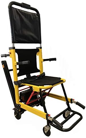LINE2design Battery Powered Track Stair Chair 70019-Y-BAT Heavy Duty Emergency Lightweight Portable Folding Evacuation Stair Chair - Load Capacity: 400 lb. Yellow