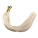 Ugeat 14inch 1g/Strand 50 Gram Nano Beads Remy Human Hair Extensions Lightest Blonde #60 Remy Human Hair Extensions Silky Straight Nano Rings Extention Remy Human Hair Nano Loop Bead Hair Extensions
