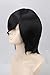 Women or Men Wigs Short Straight Synthetic Cosplay Wig With Bangs As Real Hair (Black)