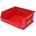 Akro-Mils 30250 AkroBins Plastic Storage Bins, Space-Saving Stackable Bins for Garage, Pantry, Craft Organization, 15-Inch x 16-Inch x 7-Inch, Red, 6-Pack