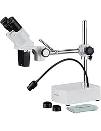 AmScope se400 x 5 x  10 x Binocular Microscopio Brazo Boom Stereo Con Luz Led cuello de cisne