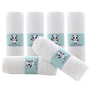 HIPHOP PANDA Bamboo Baby Washcloths – 2 Layer Soft Absorbent Bamboo Towel – Newborn Bath Face Towel – Natural Baby Wipes…