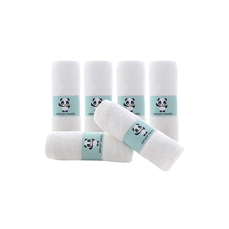 HIPHOP PANDA Bamboo Baby Washcloths – 2 Layer Soft Absorbent Bamboo Towel – Newborn Bath Face Towel – Natural Baby Wipes…