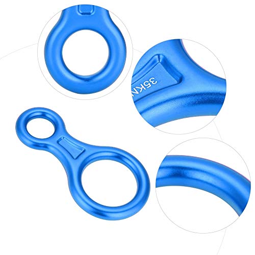 MAGT Rescue Descender 35KN Figure 8 Word Rope Descender Rappel Ring Rock Climbing Rescue Gear (Color : Blue) - Thumbnail 4