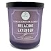 DW Home Relaxing Lavender Scented Candle Hand Poured Into a Frosted Heavy Glass Jar 9.5 Ounces