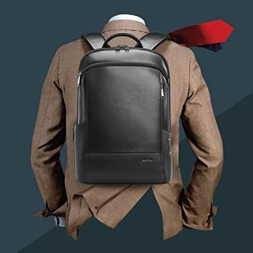 BOPAI Unisex Slim Genuine Leather Laptop Backpack Men for 1515.6 inch