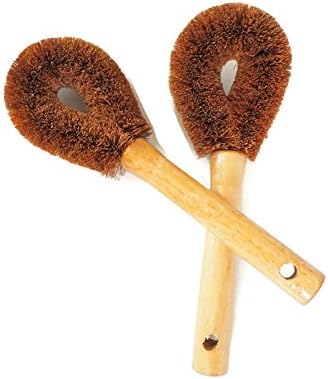 Multi Purpose Coconut Fiber Brush with Wooden Handle (Pack of 2 PCS)