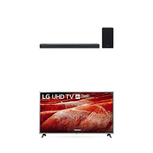 LG 75UM7570PUD Alexa Built-in 75″ 4K Ultra HD Smart LED TV with LG SL8YG 3.1.2 Channel High Res Audio Sound Bar w/Meridian Technology, Dolby Atmos