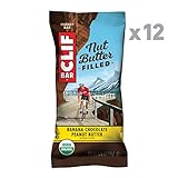 CLIF Nut Butter Filled - Organic Energy Bar - Banana Chocolate Peanut Butter Flavor - (1.76 Ounce Protein Snack Bar, 12 Count)
