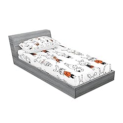 Ambesonne Funny Fitted Sheet & Pillow Sham