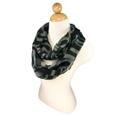 Zebra Animal Print Infinity Loop Fashion Scarf - Gray & Beige Colors Available Zebra Animal Print Infinity Loop Fashion Scarf - Gray & Beige Colors Available