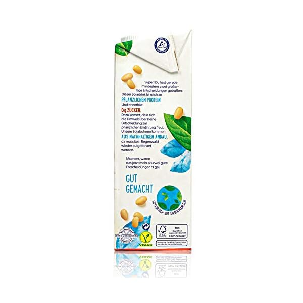 Alpro - 10er Pack Sojadrink ohne Zucker 1 Liter - Soja Soya Drink ungesüßt 100 % pflanzlich – Bild 4