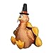 Holidayana 6ft Inflatable Thanksgiving Turkey with Pilgrim Hat Inflatable Yard Decoration with Built-in Bulbs, Tie-Down Points, and Built-in Fan