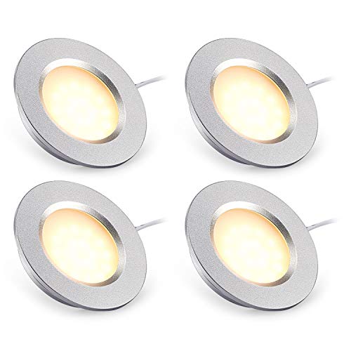 Kohree LED RV Ceiling Interior Lights, 12V Led Lights Dimmable Camper Interior Lights for RV Recessed Cabinet Lights Waterproof 3000K Ultra-Thin RV Lights for Boat Motorhome Yacht Kitchen Roof Ceiling Fixture (4 Pack)