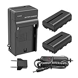 Turpow 2 Pack NP-F550 Replacement Battery and Charger Compatible with Sony NP-F330 NP-F530 NP-F570 Battery and Sony CCD-RV100 CCD-RV200 SC5 SC9 TR1 TR940 TR917 Camera CN-160 CN-216 LED Video Light