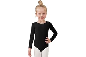 Girls Long Sleeve Leotard Ballet Gymnastics Bodysuit Outfit Kids Dance Costume (Toddler/Little/Big Kid)