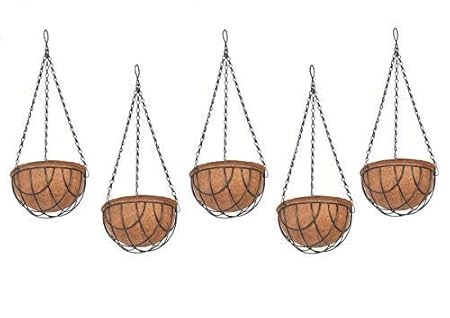 COIR GARDEN Plastic Hanging Basket, 5 Pieces