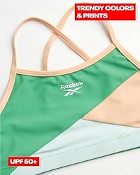 Reebok Girls' Rash Guard Set - 3 Piece UPF 50+ Long