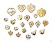Yansanido 100 Gram Assorted Heart Gold DIY Antique Charms Pendant Mixed Charms Pendants Necklace Bracelet Wedding DIY Craft Making Accessory (100g Heart Gold)