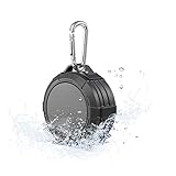 Lerdy Shower Speaker, IPX5 Wireless Waterproof Speaker with 4W Drive, Suction Cup, Buit-in Mic (Gray)