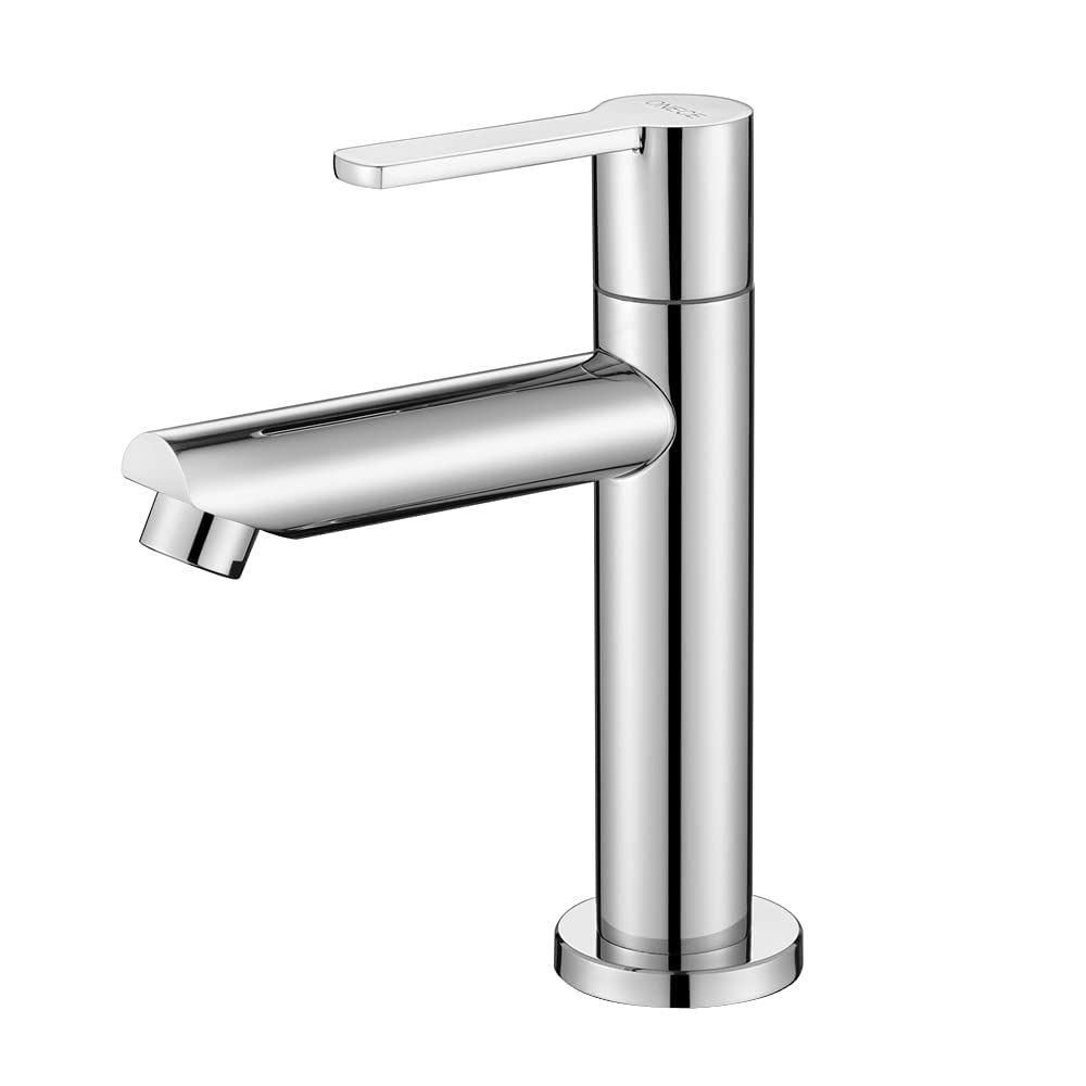 ONECE Cold Water Basin Faucet, Durable Brass Bathroom Mixer Tap, Removable Aerator, Guest Toilet Taps, Ceramic Cartridge with Connection Hose