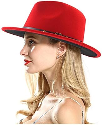 ladies red fedora hat