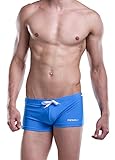 WUAMBO Men's Solid Swimming Shorts Fashion Swimwear,#1 Blue,US L/Asia XXL(Waist:35