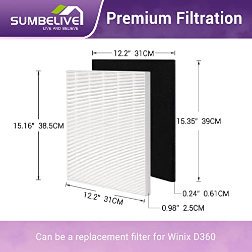 D360 Ture HEPA Replacement Filter Compatible With Winix