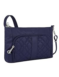 Travelon Antirrobo Signature e   W Slim Bolsa de hombro, Azul, talla única