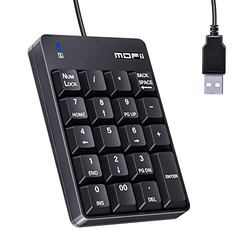thumbnail image 2 of CableVantage USB 19 Key Number Numeric Keypad Keyboard For Laptop/Notebook PC Computer Surface Mac Number Pad 2 of 14