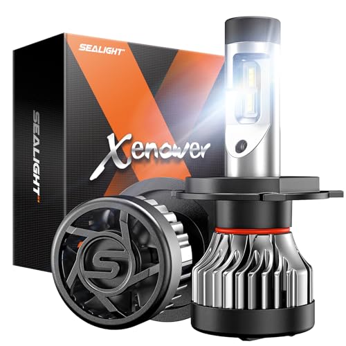 SEALIGHT X2 H4/9003 Bombillas LED antiniebla, 150 W, 20000 lúmenes, 600 % luz blanca fría superbrillante, haz alto/bajo HB2, bombillas LED antiniebla con ventilador turbo de 20000 RPM, Plug and Play, IP67, paquete de 2