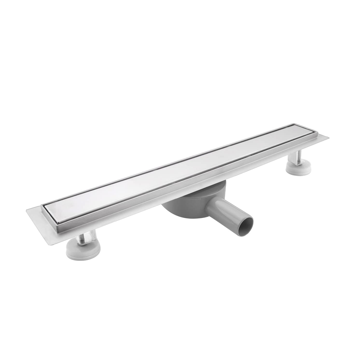 SaniteModar 30 cm Linear Shower Drain, 2-in-1 Tile Insert Panel Shower Drain with 360°Siphon, Brushed 304 Stainless Steel Linear Drain with Leveling Feet