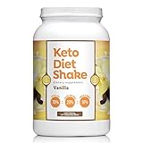 Keto Diet Shake with 70:20:10 Ratio Keeps You In Ketosis-Perfect For Low Carb High Fat Lifestyle - Less than 3g Net Carbs per Serve - Vanilla Flavor - 30 Servings