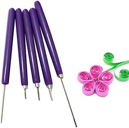 5pcs Different Size Origami Paper Quilling Slotted Tools Kit for Beginners Advanced Quiller Kids Adults kangxiaoyan