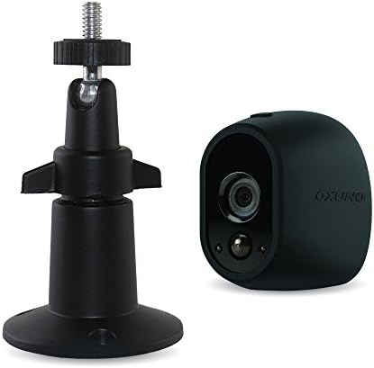 Black Smart Security Wall Mount - Adjustable Indoor/Outdoor Aluminum Premium Quality Rust Free Mount with Black Silicone Skin for Arlo Cam by OXUNO