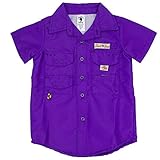 Bull Red Toddlers Purple PFG Vented Fishing Shirt
