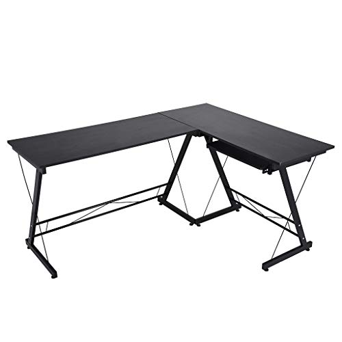 Office Computer Corner Desk,Eoeth Home Desktop Computer Desk Steel Wood Office Desk with Keyboard Tray,Desk,Coffee Tables,End Tables,Dining Table,Side Table(Shipped by US) Free Post