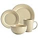Rachael Ray Cucina Dinnerware 16-Piece Stoneware Dinnerware Set, Almond Cream