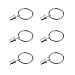 Coideal Silver Curtain Ring Clips with Hook, 30 Pcs Rustproof Metal Drapery Ring Nickel Polished/Hanger Clips with Eyelets for 1.3