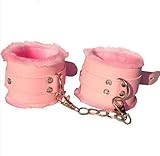 Vovii Fetish Bdsm Soft Handcuffs Cozy Pink with Chain Adjustable Sex Bondage is_adult_product
